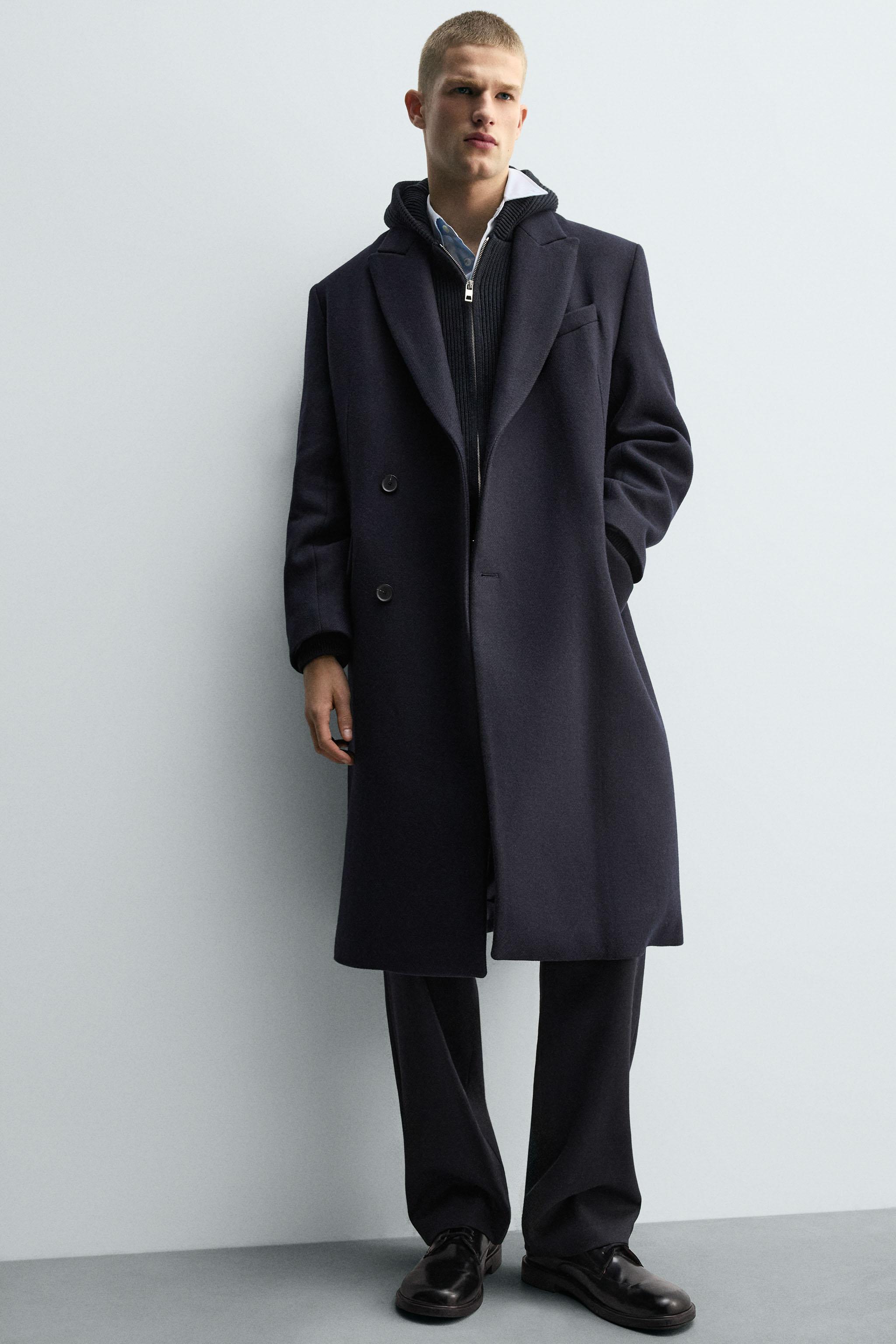 TEXTURED WOOL BLEND COAT